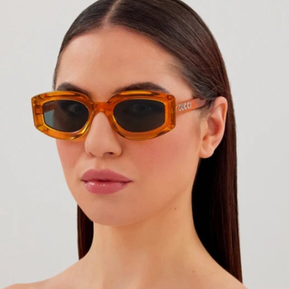 NEW GG1719S 005 GUCCI WOMEN ORANGE SUNGLASSES - Picture 2 of 10